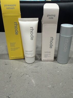 RHODE Pineapple Refresh Cleanser & Glazing Milk Minis, Bith new/Unopened